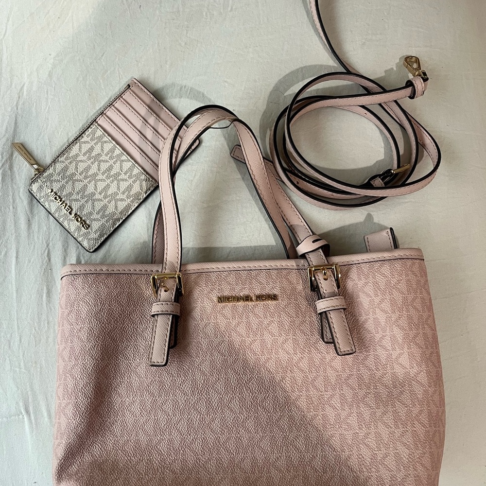 Michael Kors Pink Shoulder Bag with Monogram Design
